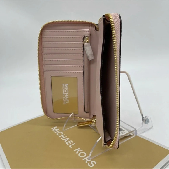 Michael Kors Large Flat MF Phone Case Wallet Light Pink - Picture 7 of 9